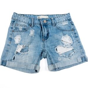 RSQ Tillys Jean Shorts Cuffed Hem Distressed Soho Boyfriend Women's Size 1